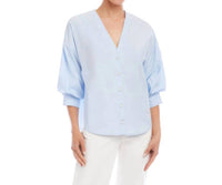 Karen Kane - Lantern Sleeve Pearl Button Top