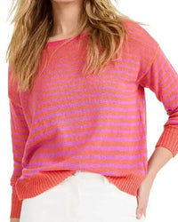 Nic + Zoe - Long Sleeve Striped Waffle Tee