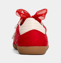 SHU SHOP Women's Sophie Suede Sneakers in red - women's sneaker - detail view