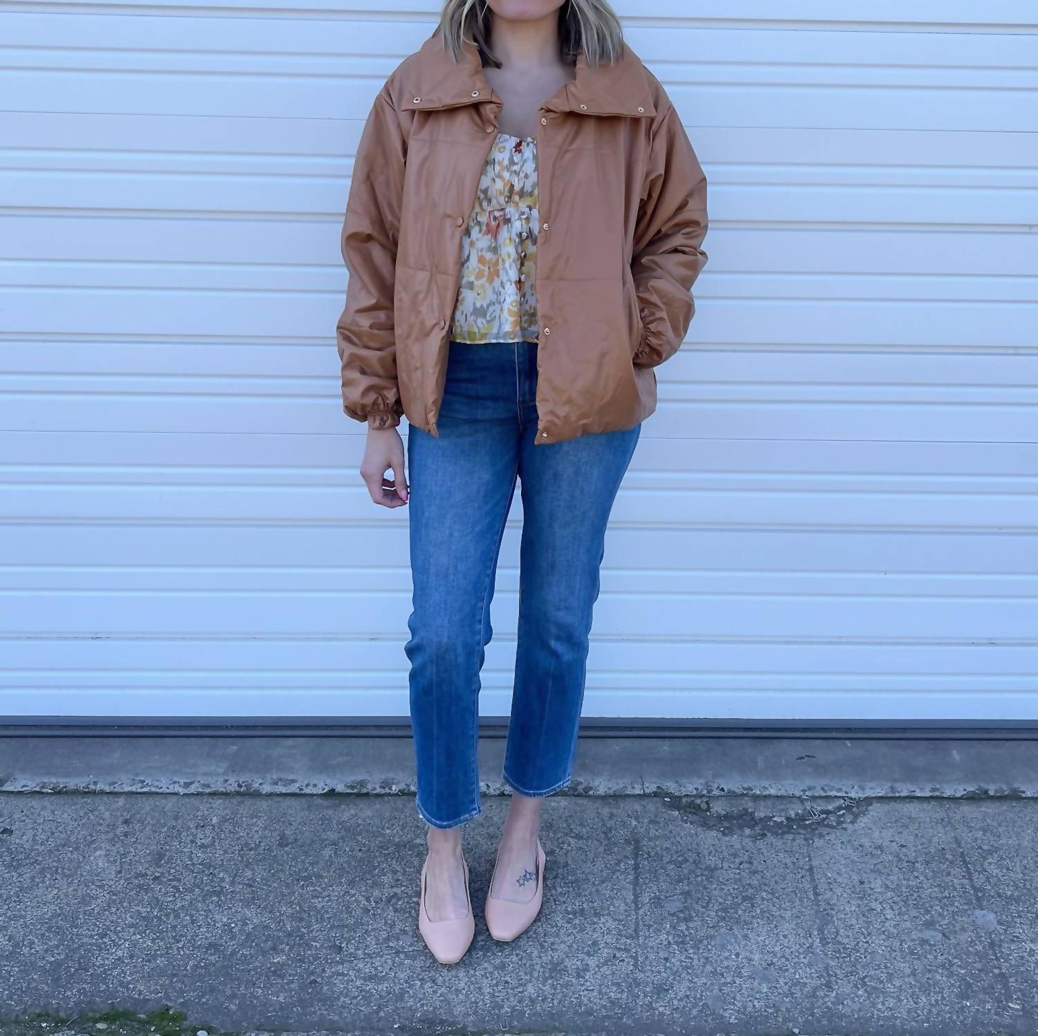 Sage The Label - Evelynn Matte Leather Puffer Coat