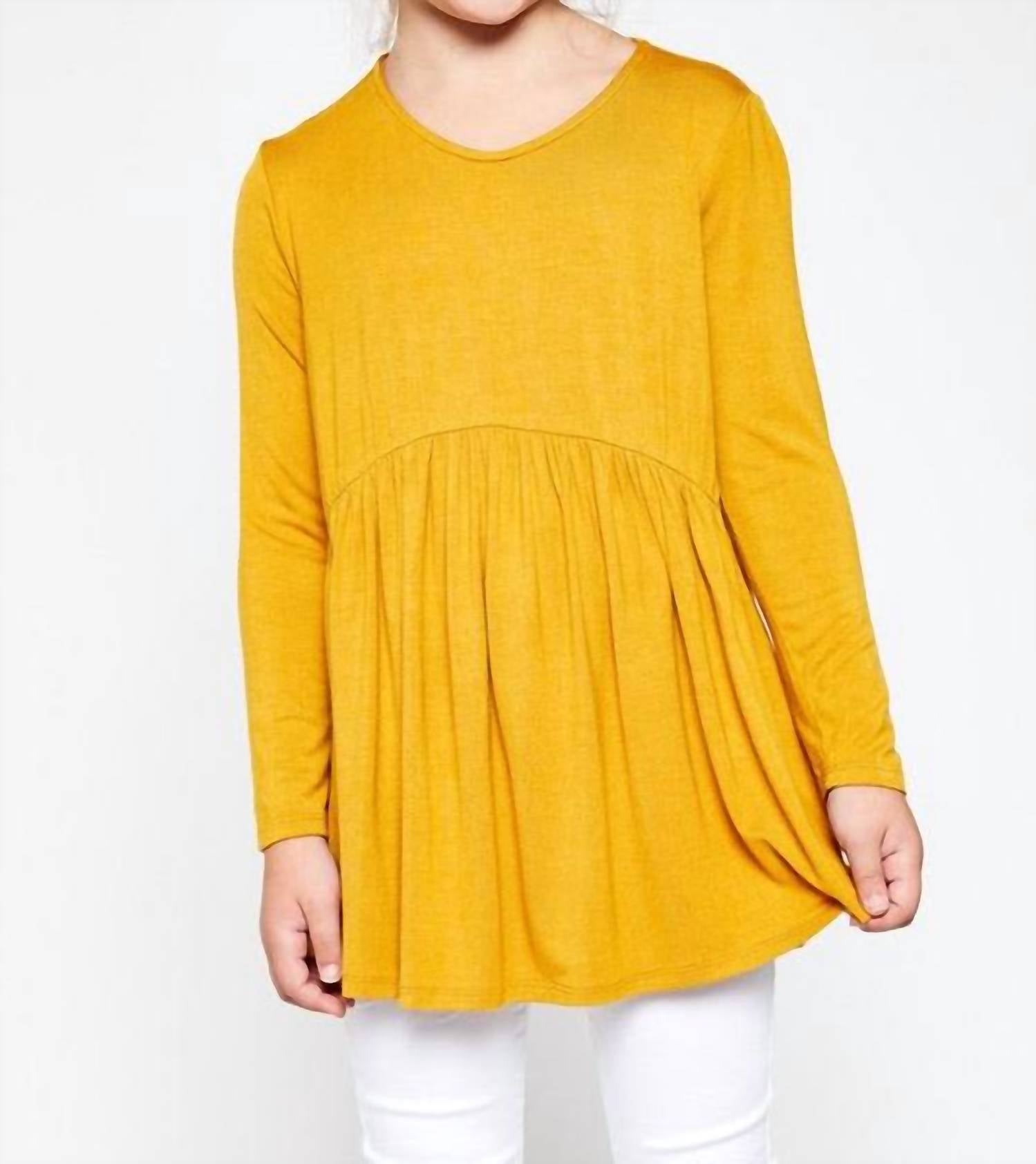 Gtog Kids - Girl's Solid Baby Doll Top