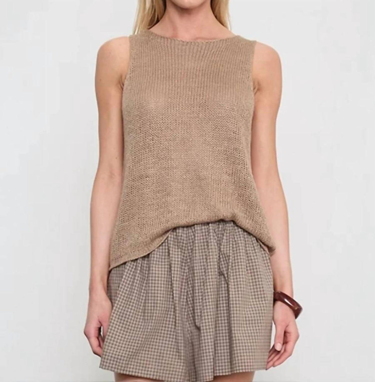 Enza Costa - Linen Open Knit Tank Top