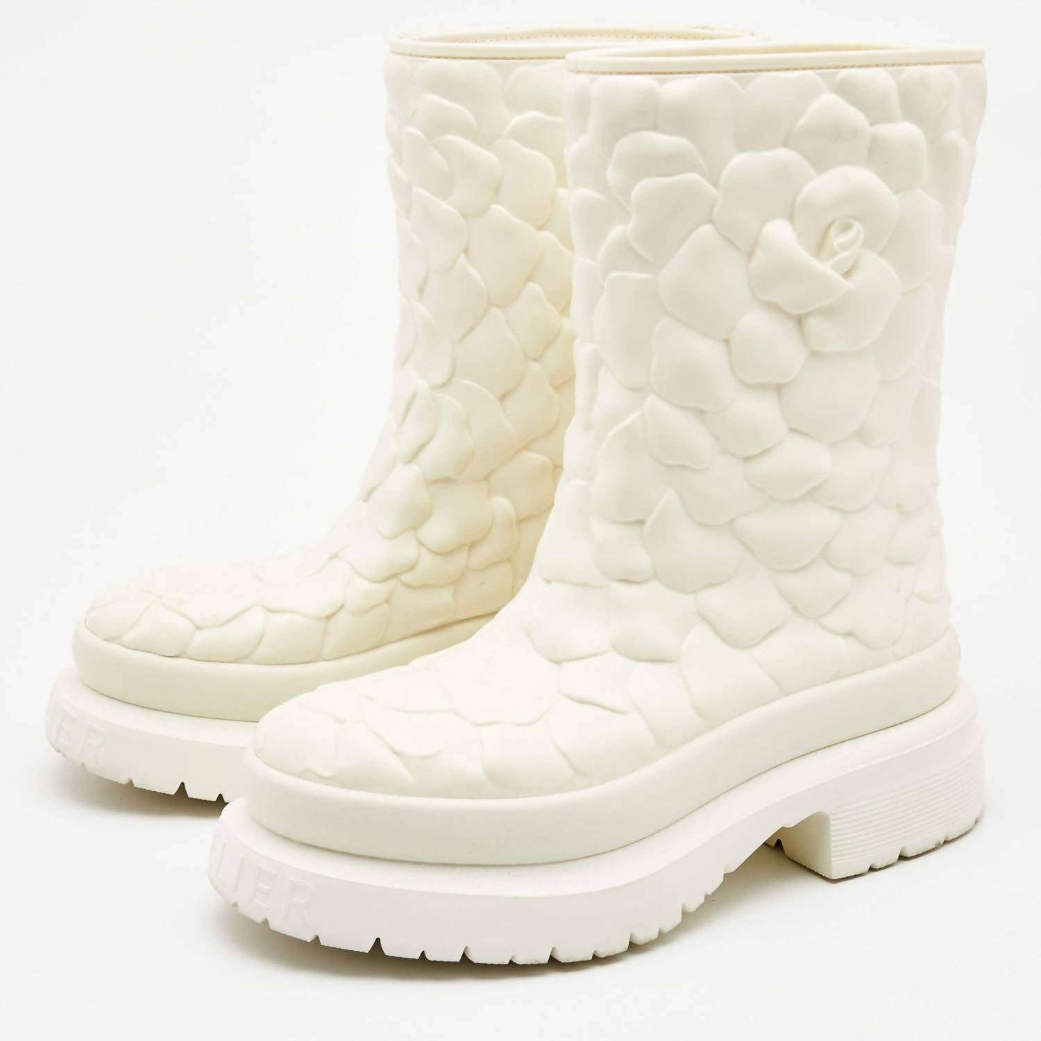 Valentino Garavani - Women's Rubber Rose Edition Atelier Mid Calf Boots