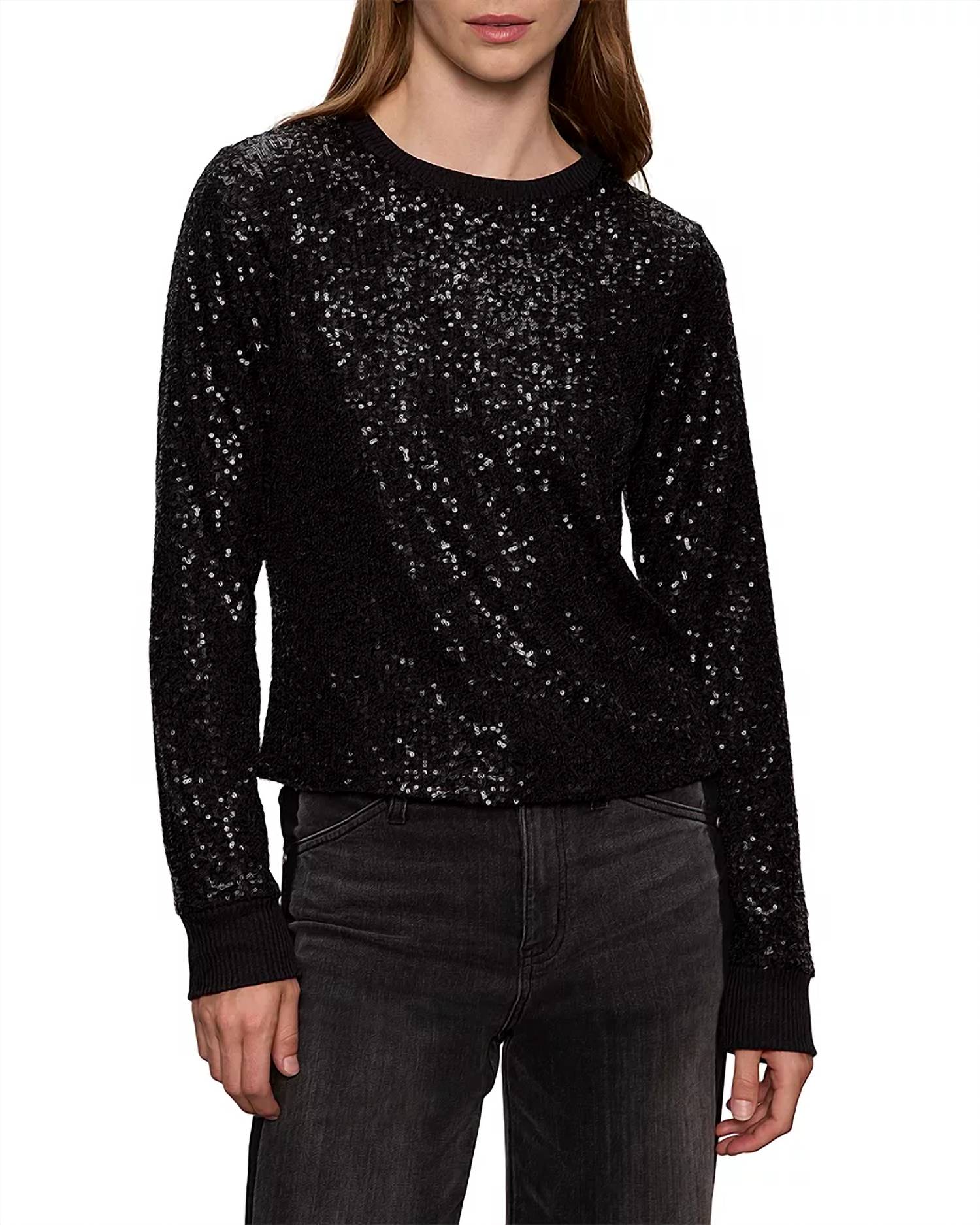 Sanctuary Sparkle Together Top in black - women's long sleeve top