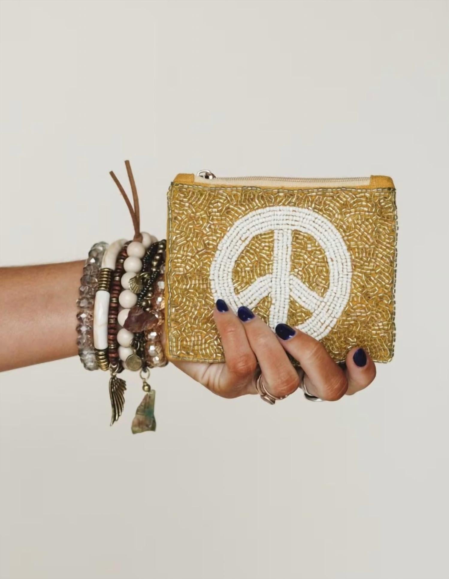 Accessories To Go - Women's Peace And Glam Beaded Pouch