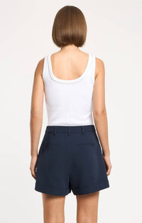 cinq a sept Wilma Embellished Stitch Tank Top in white - women's tank top - alternate view