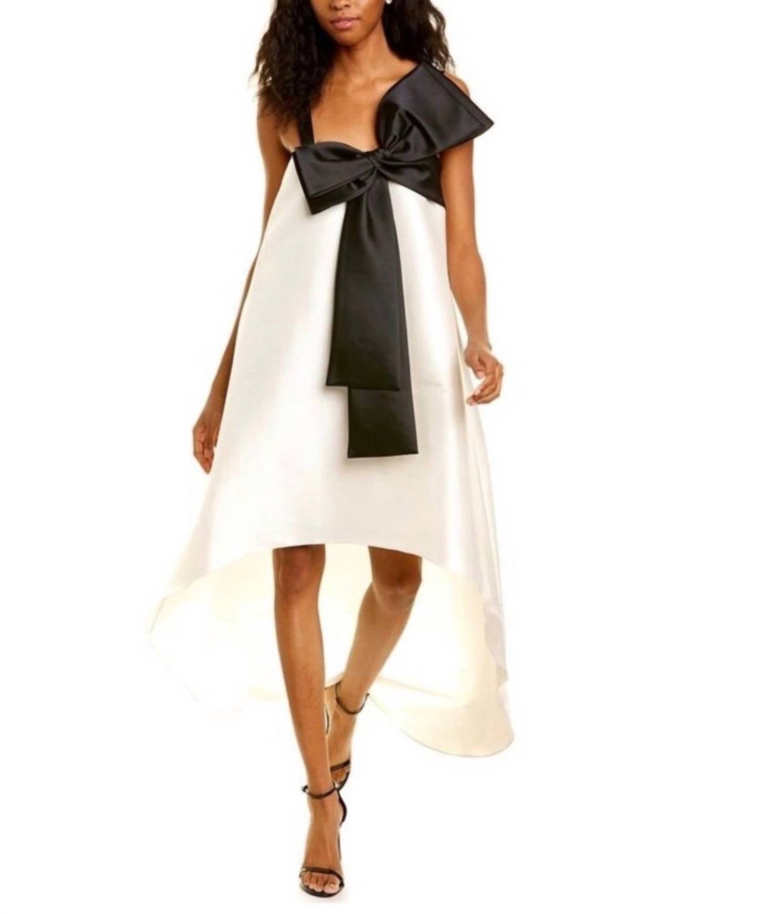 SACHIN & BABI Lura Dress Bow High-low Dress in white black - women's dress - alternate view