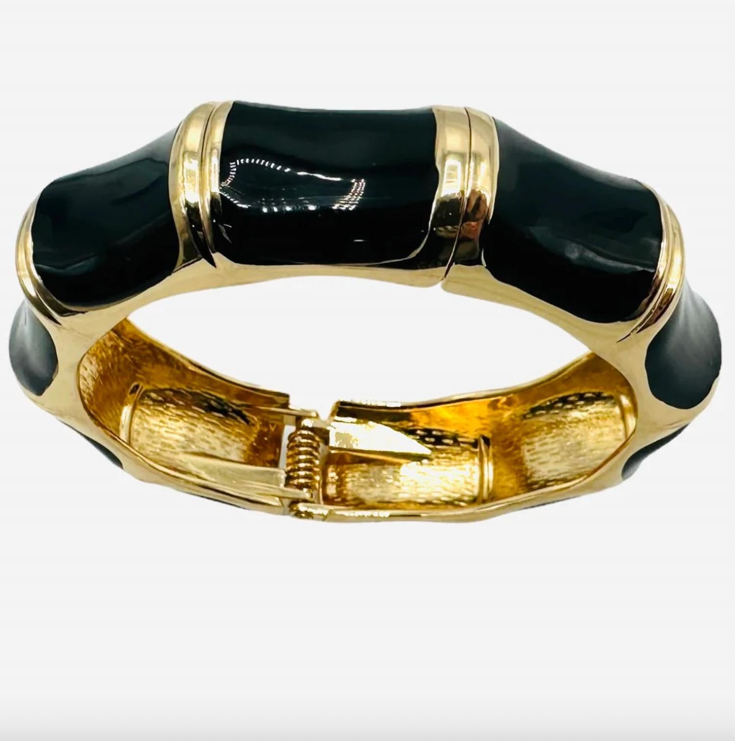 Garland Bags - Women's Bamboo Enameled Hinged Bracelet