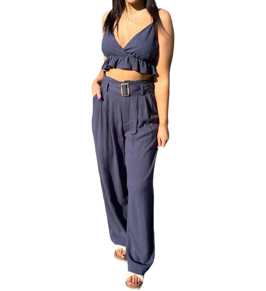 Mable - Choosing You Cami Top and Paper Bag Pants Set