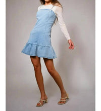 Blue B - Pearl Strap Stretch Denim Mini Dress