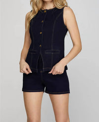 She + Sky - Lucky To Be Denim Vest