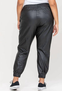 Cello - Women's Faux Leather Classic Fit Pants - Plus