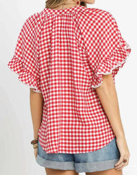 Umgee - Gingham Ruffle Top
