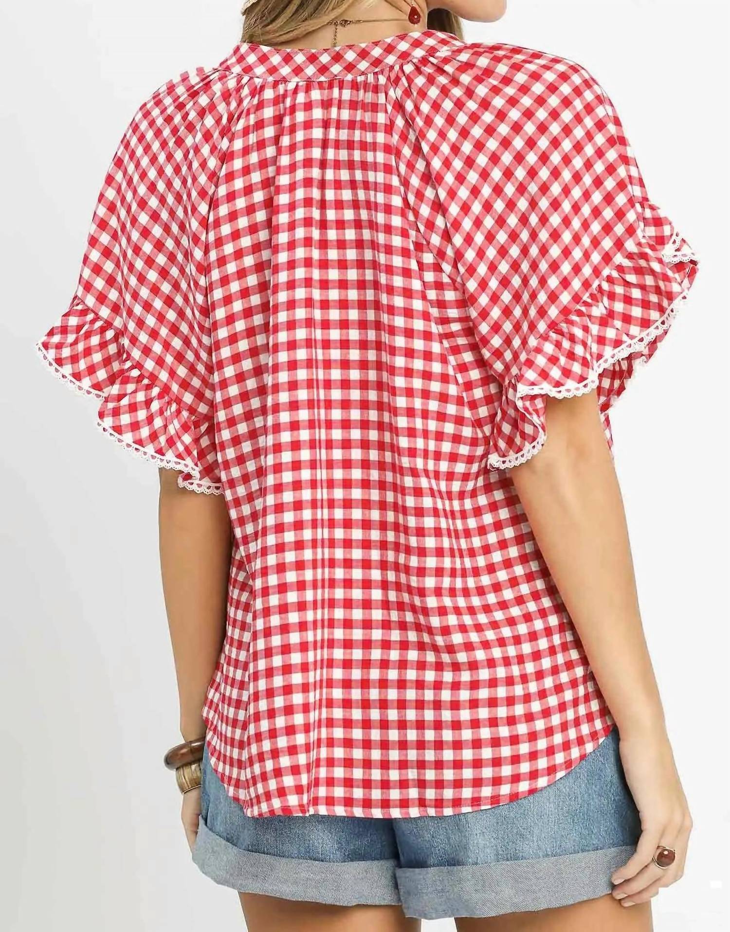 Umgee - Gingham Ruffle Top