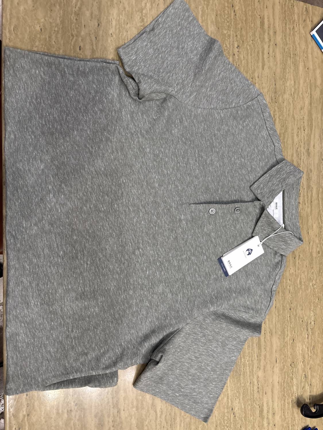 Brax Men's Polo Shirt in grey - men's shirt - alternate view