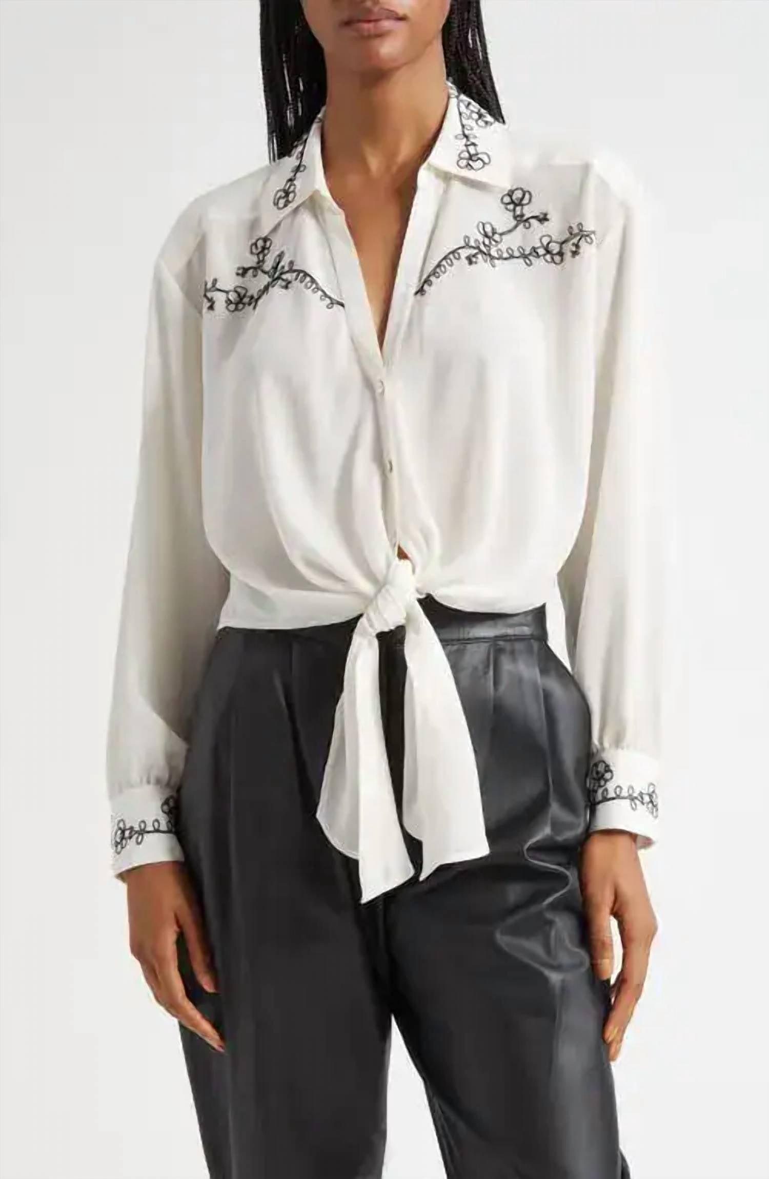Cinq A Sept - Bead-embellished Button-up Shirt