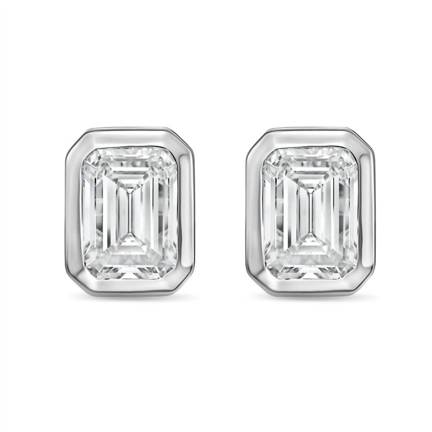 Diana M Jewels - Women's Emerald Lab-grown Diamond Stud Earrings (6.00 Tcw) - Elegant