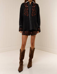 Palm Noosa - Rosewood Button-down Shirt