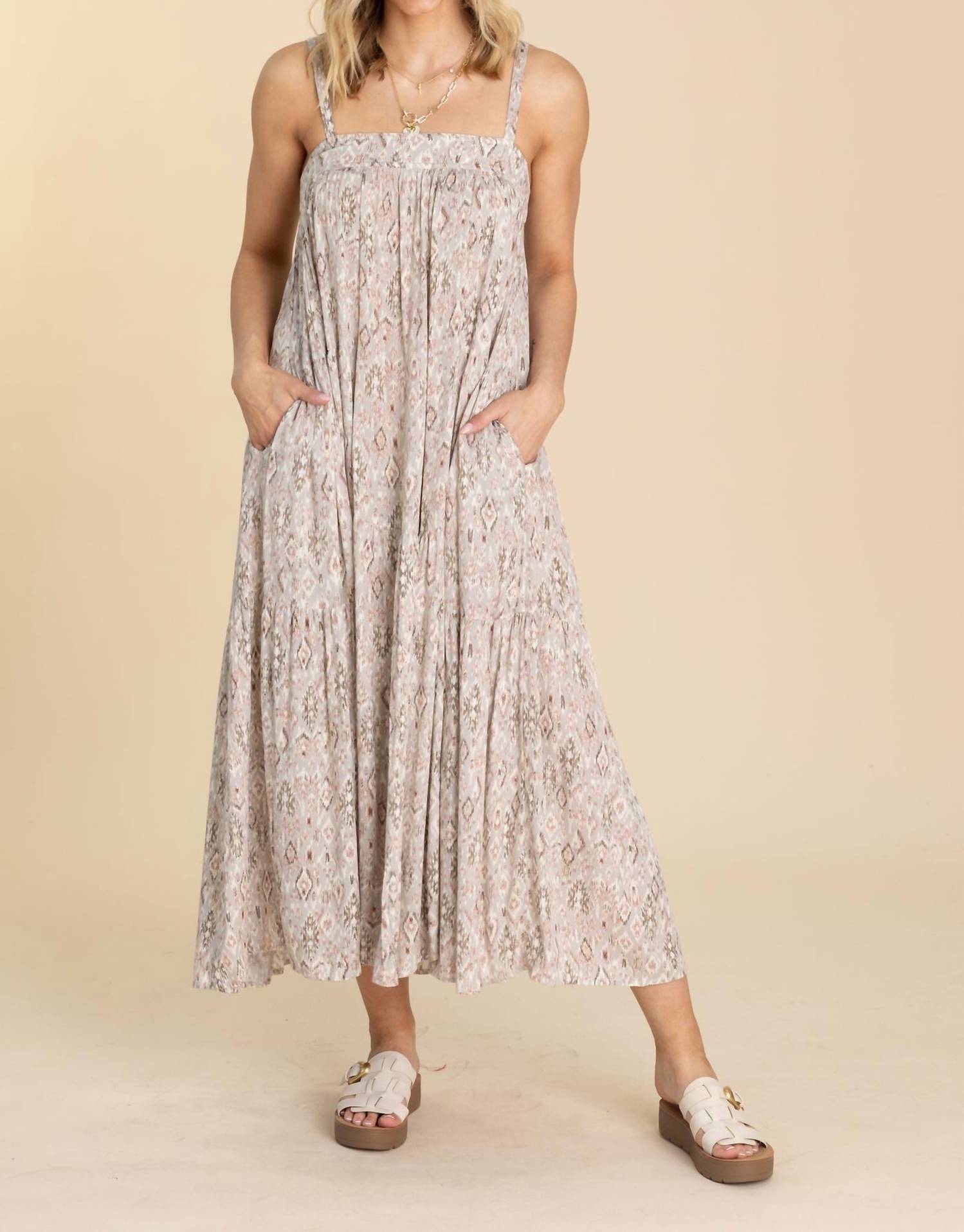 Hem & Thread - Aztec Maxi Tiered Sun Dress