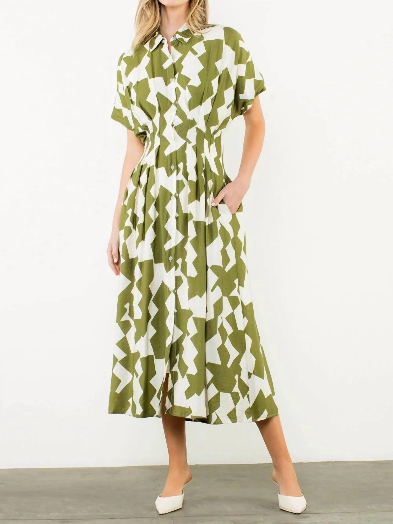 Thml - Geometric Printed Midi Dress