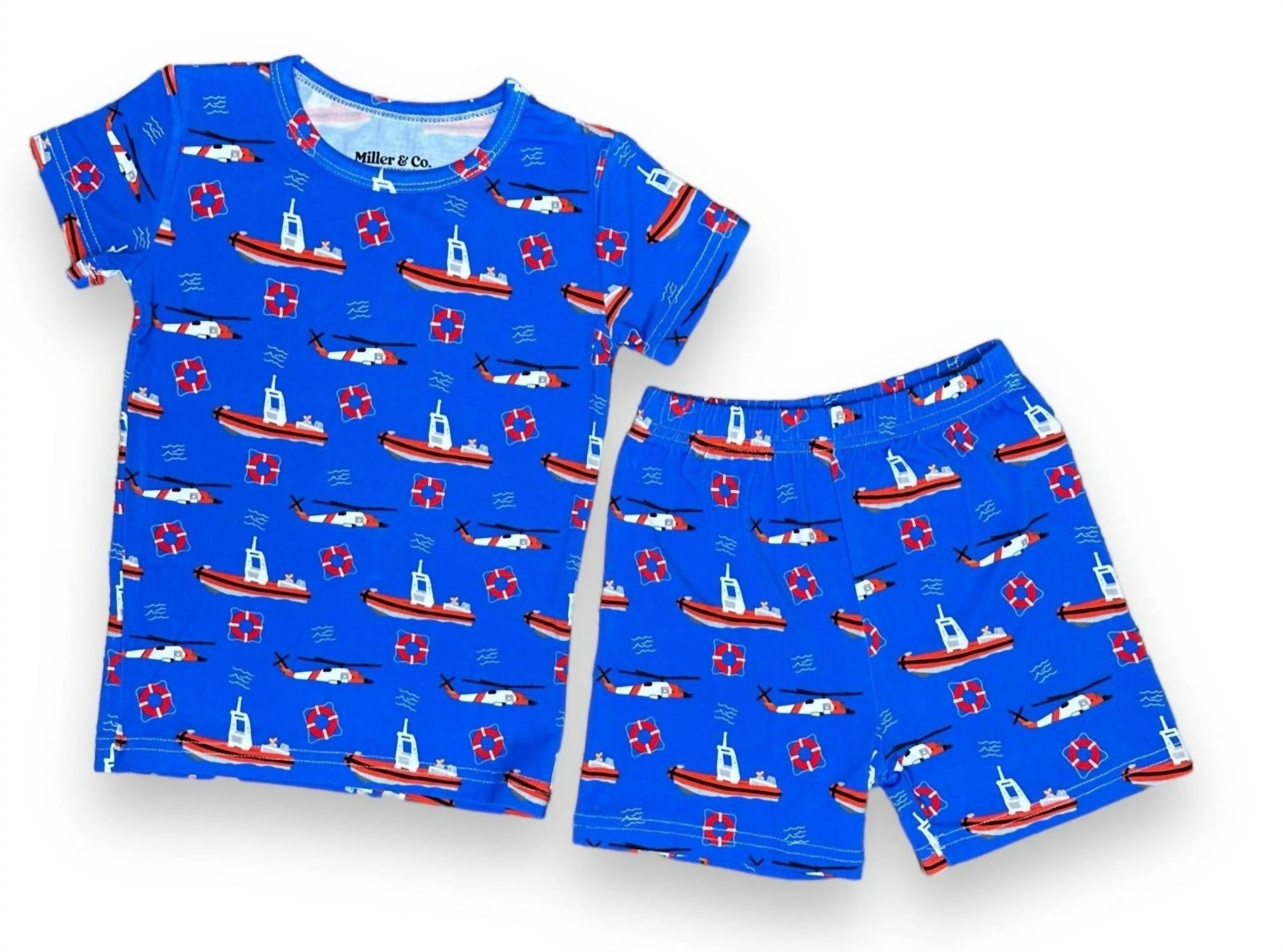 Miller & Co. - Kids' Bamboo Two Piece Short Sleeve & Shorts Pajama Set