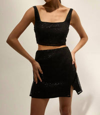 Crescent - Roxanna Beaded Mini Skirt