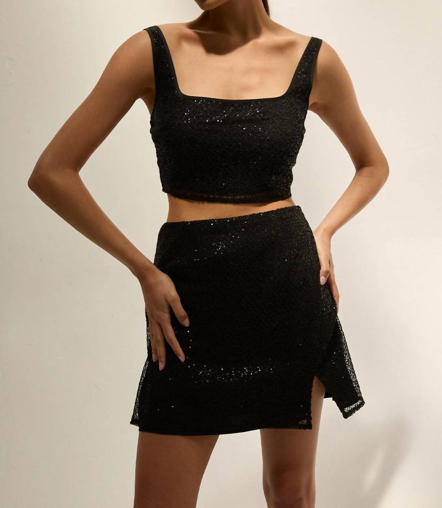 Crescent - Roxanna Beaded Mini Skirt