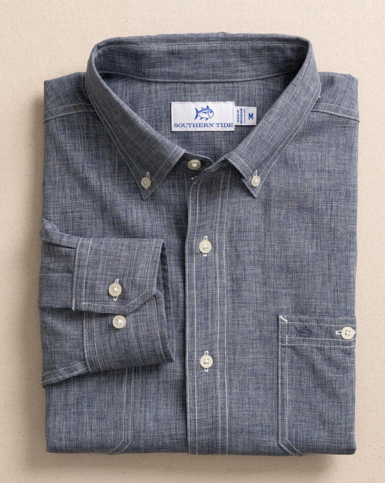 SOUTHERN TIDE Dock Button Down Shirt in seven seas blue - men's shirt - alternate view