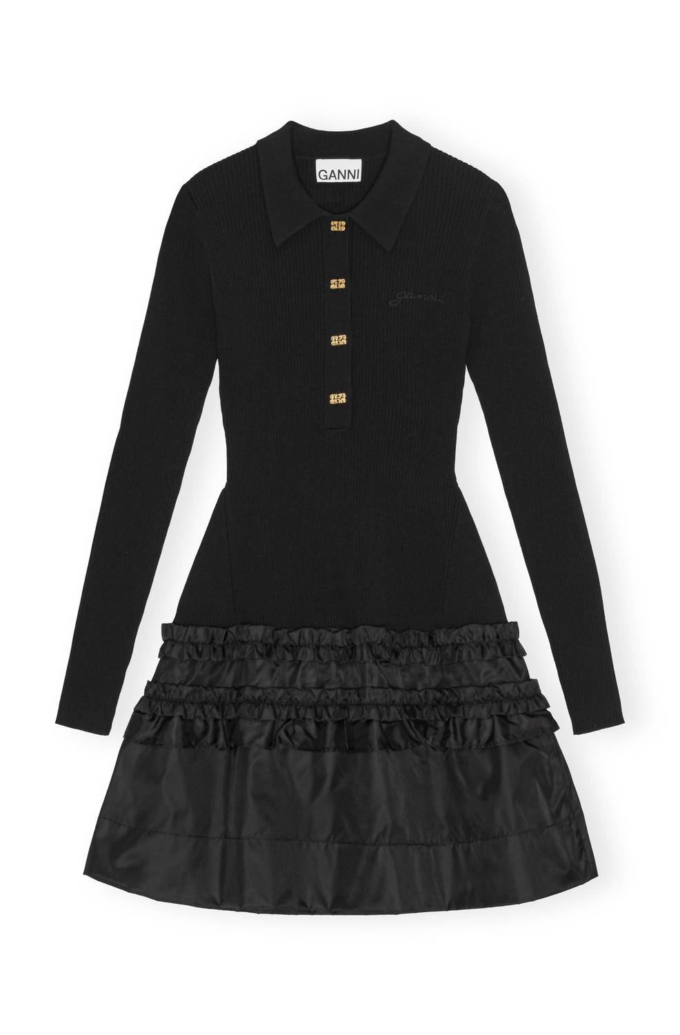 Ganni - Women's Melange Rib Knit Mini Dress