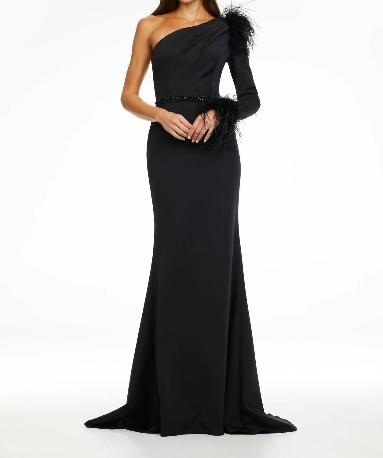 Ashleylauren - One Shoulder Scuba Gown
