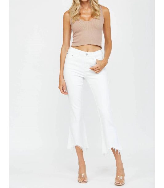 Mica Denim - Cropped Flared Leg Jeans