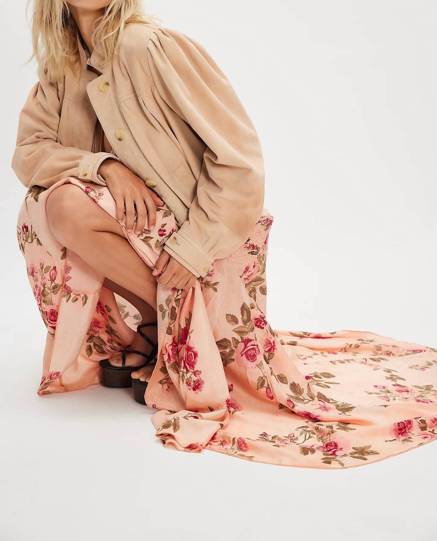 Free People Rowan Maxi Skirt in peach - women's skirt - view 5