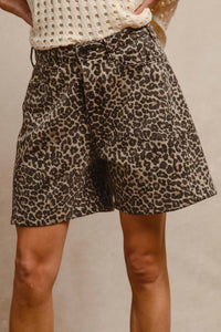 BiBi Wild Side Front Pockets Dad Shorts in leopard - women's shorts - view 4