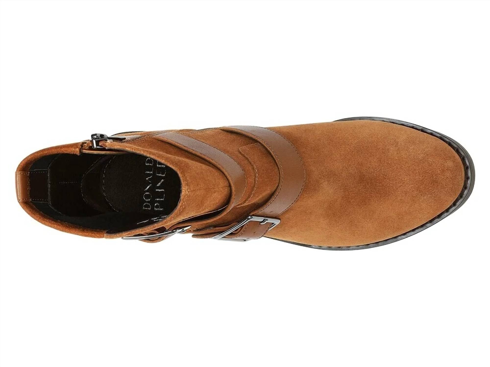 Donald Pliner - Women's Suede Saddle Buckle Straps Moto Boots