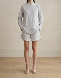 Gergana Ivanova Isabella Cotton Shorts in striped white - women's shorts