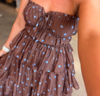 Emory Park Bella Polka Dot Maxi Dress in brown - women's dress - view 5
