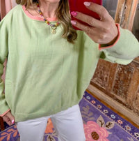 Wishlist - Brushed Contrast Boat Neck Sweater