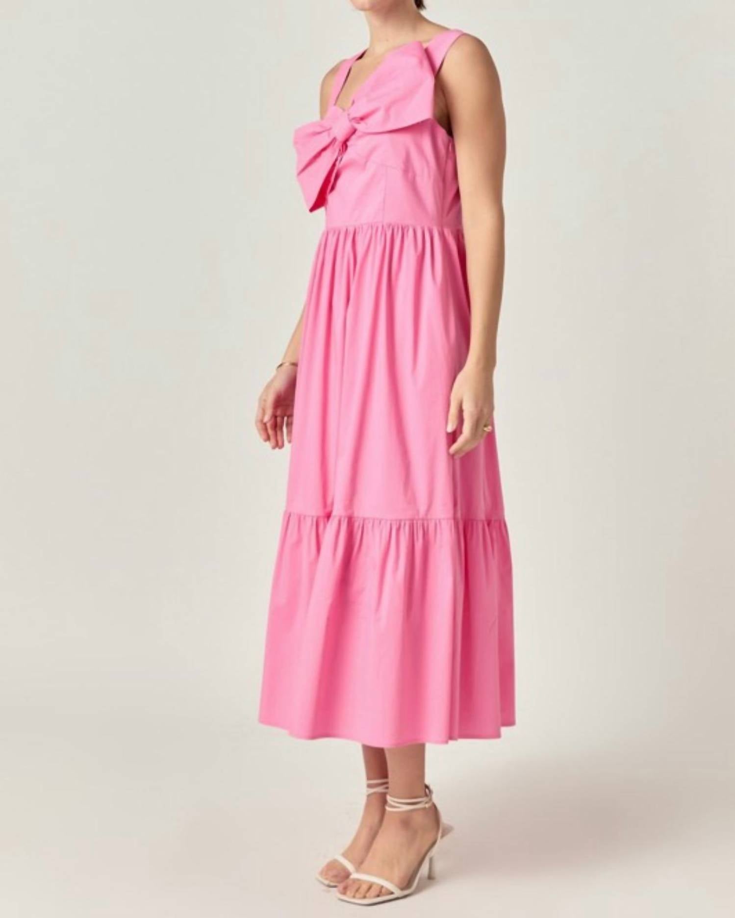 English Factory - Bow Sleeveless Midi Dress