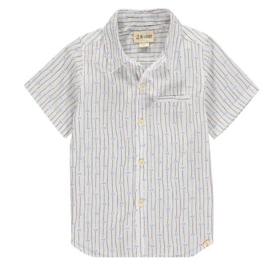 Me & Henry - Boy's Pier Bow Tie Print Short Sleeve Shirt