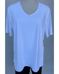 Multiples Women's Short Sleeve Upf Protection Top in white - women's t-shirt - detail view