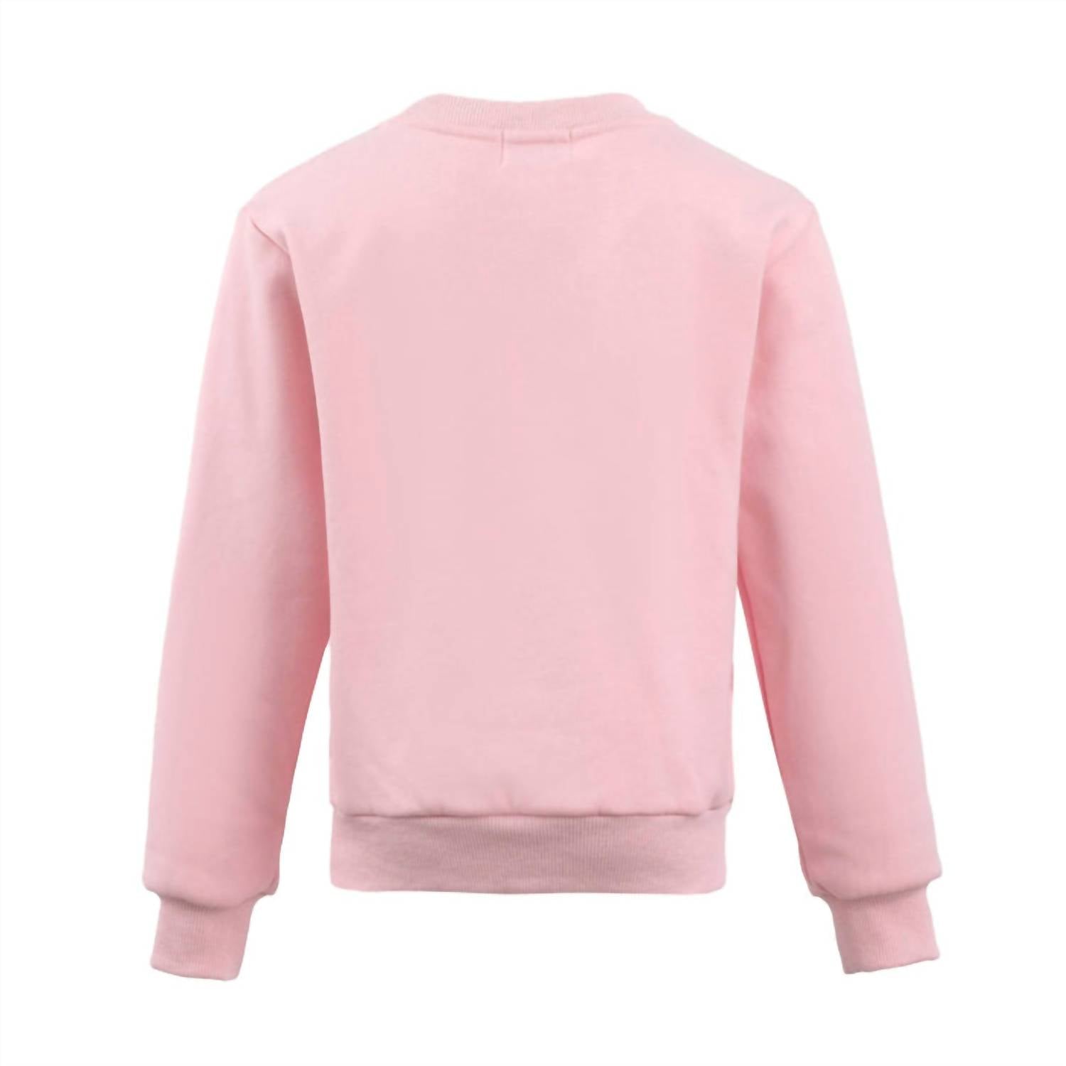 Lola + The Boys Sparkling Good Vibes Sweatshirt Top in pink - kids' shirt - alternate view