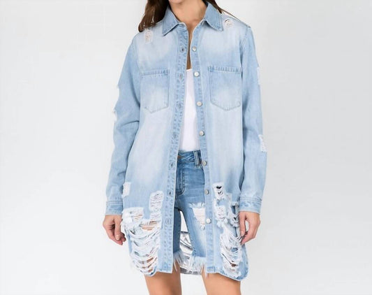 American Bazi - Long Distressed Shacket