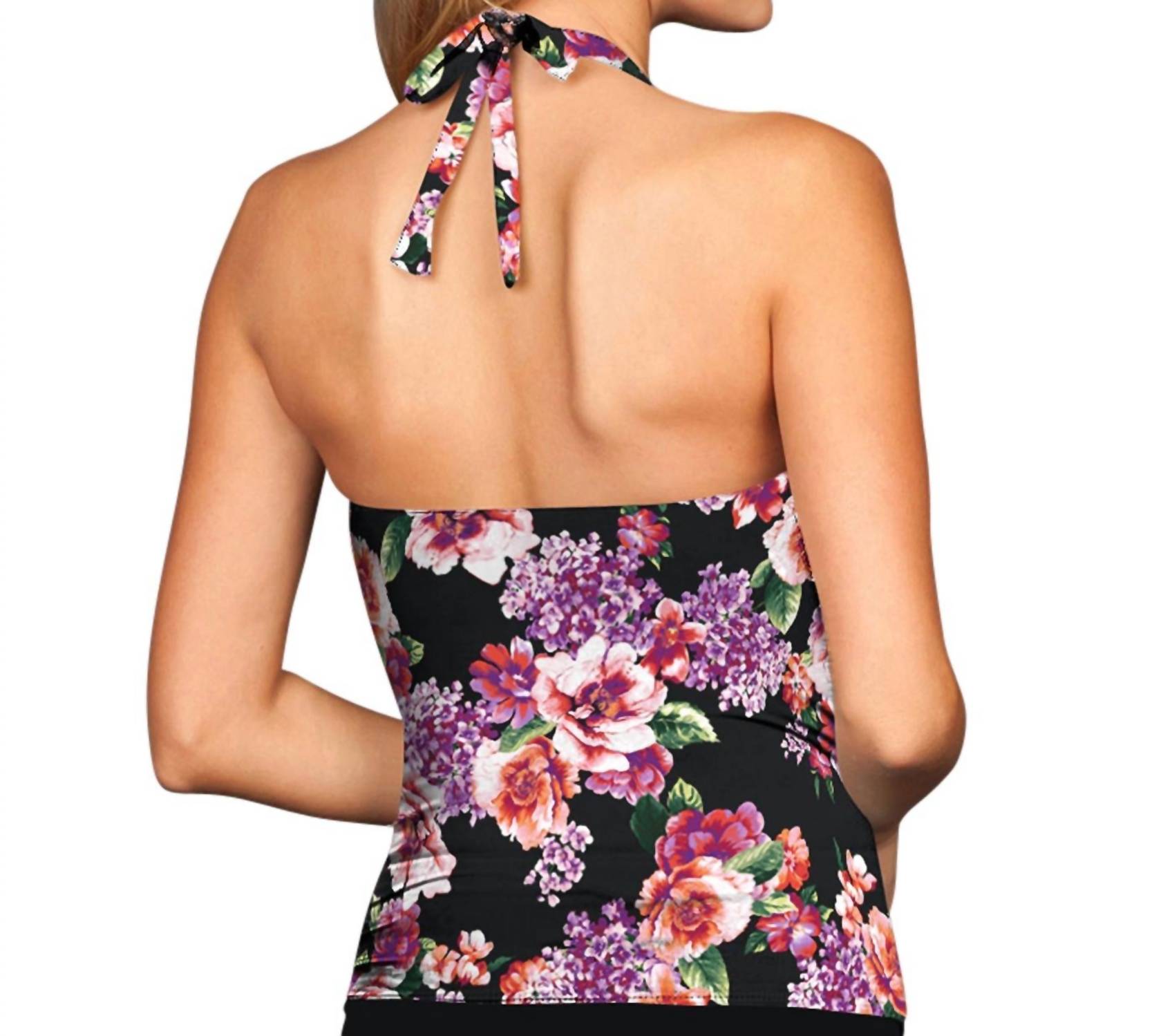 Kallure - Shirred Halter Tankini Top