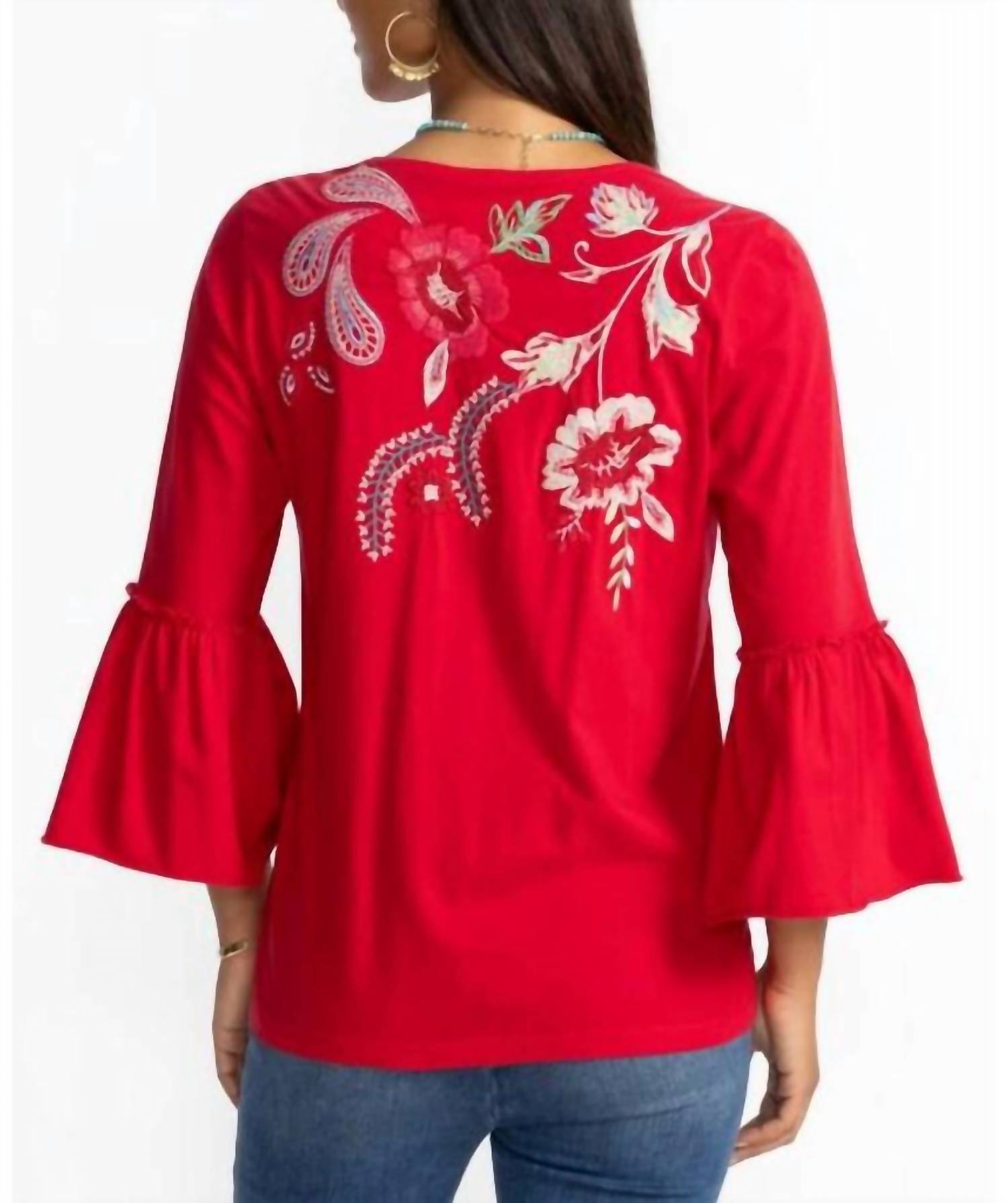 Johnny Was - Freyde Ruffle Sleeve T-shirt