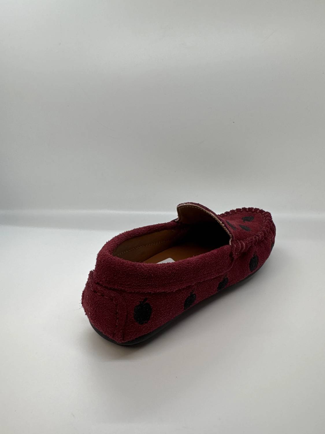 Boutaccelli - Girl's Creme Embroidered Apple Loafer Moccasin