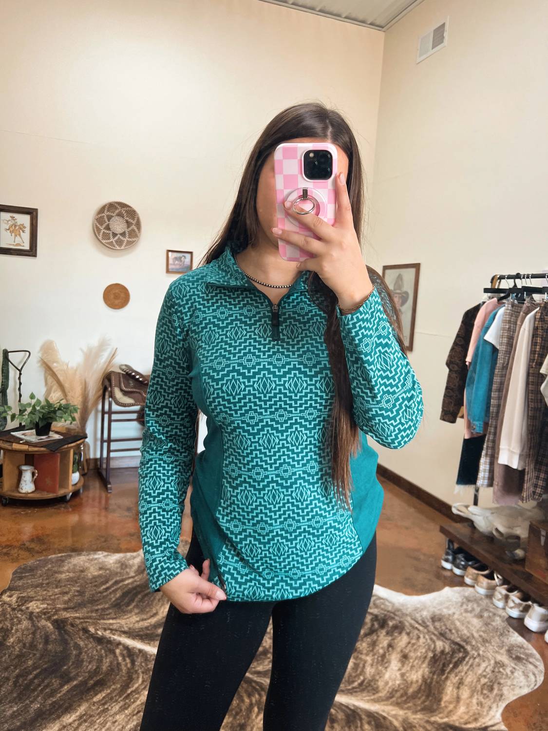 Powder River - Arctic Aztec Pullover Top