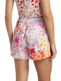 Derek Lam 10 Crosby Freja Floral Stretch Linen Shorts in rose multi - women's shorts - alternate view