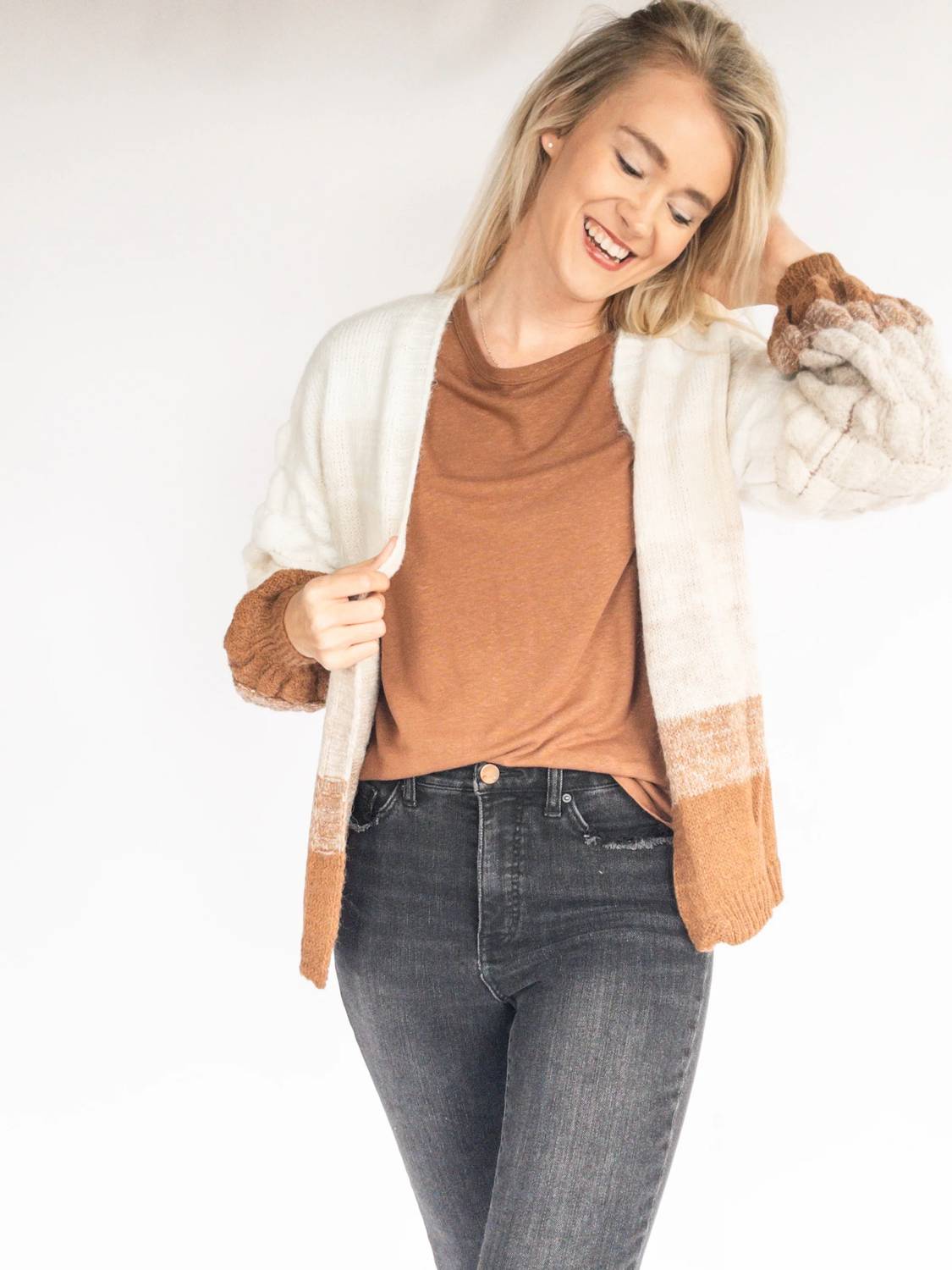 Madelyn - Ombre Open-front Cardigan