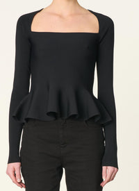 vanessabruno The Flower Jumper Top in black - women's long sleeve top
