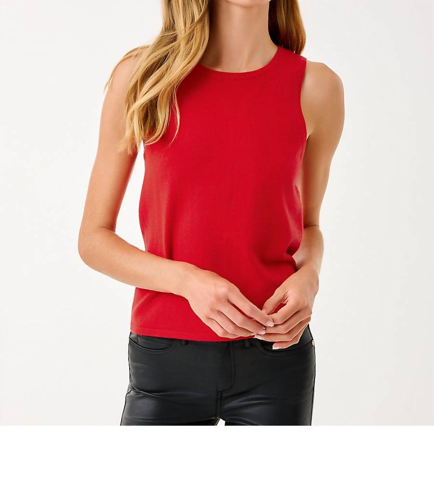 Lilly Pulitzer Harp Shell Sweater in cranberry red - women's tank top